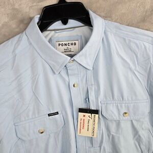 Poncho Light Blue Casual Button Down Shirt